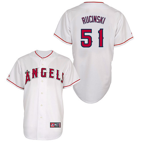 Drew Rucinski #51 Youth Baseball Jersey-Los Angeles Angels of Anaheim Authentic Home White Cool Base MLB Jersey
